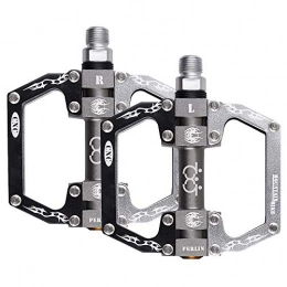 Boruizhen Spares Boruizhen in-Mold Aluminium Alloy CNC Bicycle Pedals Mountain Bike Pedal for BMX / MTB Bike (Black / Silver)