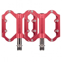 BRAZT Mountain Bike Pedal BRAZT Bike Pedals, 3 Sealed Bearings Mountain Bike Pedals, 9 / 16" Aluminum Alloy Cycling Bicycle Pedal for Road MTB Road Folding Bikes, Red