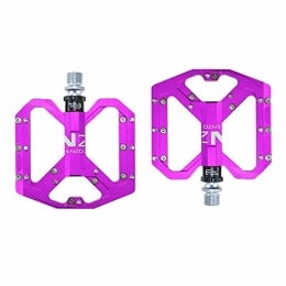 BREWIX Spares BREWIX Mountain Bike Road Bicycle Non-Slip Lightweight Cycling Nylon Fiber Platform 3 Bearings pedal (Color : Purple)