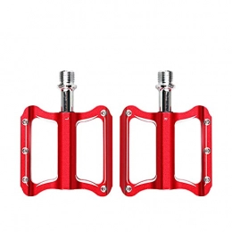 BTTKW Spares BTTKW 1Pair Mountain Bicycle Pedals MTB Platform Aluminum Road Bike Pedals 2 Bearing BMX Folding Bike Pedals Bicycle Parts Bicycle Pedal(Color:Red)