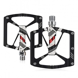 BTTKW Spares BTTKW Aluminum Alloy Road Mountain Bike Pedal MTB Chromium Molybdenum Steel Shaft DU Bearings Bicycle Pedals Bicycle Parts Accessories(Color:Black)