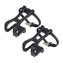 BGGPX Mountain Bike Pedal Buckled Cycling Durable Mountain Bike Fixed Gear Nylon Toe Clip Set Strap Belt Useful Wear Resistant For Bicycle Pedal (Color : Black)