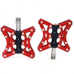 BUYYUB Spares BUYYUB Mountain Bike Red Pedals, 3 Bearing Pedals, Downhill Anti-skid Ultra-light Aluminum Bike Pedals