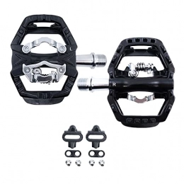BUYYUB Spares BUYYUB MTB Pedals Aluminum, SPD Flat Dual Purpose Self-locking Mountain Bike Pedals with Clips, Reflective Bike Parts (Color : ZP-108S)