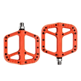 BWHNER Mountain Bike Pedal BWHNER Bicycle pedals, Aluminum Alloy Flat Platform Bicycle Pedals (5 colors), with Electric Cycling Bells Horns Water-Resistant 3 Sound Modes Bike, for Mountain Road BMX MTB, Orange