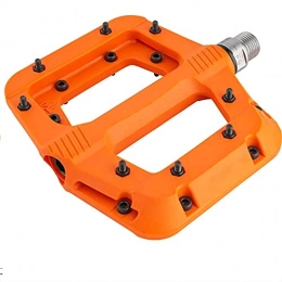 BWHNER Spares BWHNER Bike Pedal, 9 / 16" MTB Bicycle Pedals Wide Flat Platform, with Cleats, Aluminum Sealed Bearing, for Mountain Bike Pedals Flat Pedals, Orange