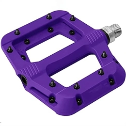 BWHNER Mountain Bike Pedal BWHNER Bike Pedal, 9 / 16" MTB Bicycle Pedals Wide Flat Platform, with Cleats, Aluminum Sealed Bearing, for Mountain Bike Pedals Flat Pedals, Purple