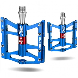 BWHNER Spares BWHNER Mountain Bike Pedals - 9 / 16" Aluminum Alloy Widen Bicycle Pedals, with 16 Anti-Skid Nails, for Road, MTB, Mountain Bikes, Blue