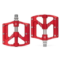 BXU-BG Mountain Bike Pedal BXU-BG Outdoor sports Mountain Bike Pedals, Ultra Strong Aluminum Alloy Body 9 / 16" Cycling Sealed 3 Bearing Pedals for Mountain Road Cycling Bicycle (Color : Red)
