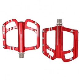 BXU-BG Spares BXU-BG Outdoor sports Mountain BMX / MTB Aluminum Bike Sealed Bearing Pedals Large Bicycle Platform Pedals 9 / 16" with AntiSkid 3 Sealed Bearings (Color : Red)