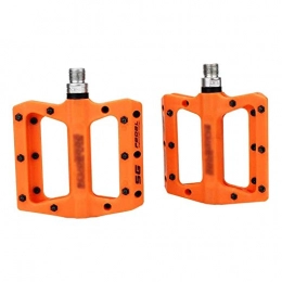 BZLLW Spares BZLLW Bike Peddle, Nylon Composite Mountain Bike Pedals, Sealed Bearing, High-Strength Non-Slip Bicycle Pedals Surface for Road BMX MTB Fixie Bikes (Color : Orange)