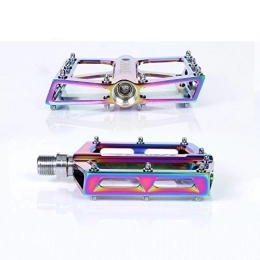 catazer Spares Catazer MTB Bicycle Pedals Mountain Bike Metal Pedals Ultralight Aluminum Alloy Non-Slip Colorful Hollow Bicycle Accessories (Colorful)