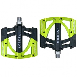 CBPE Spares CBPE Bike Pedals, 2 Bearings Mountain Bike Pedals Platform Bicycle Flat Alloy Pedals 9 / 16", Fits for Mountain Bike, Road Bicycles, BMX Bike, Green