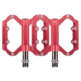 CCHHL Spares CCHHL Mountain Bike Pedals, 9 / 16 Aluminum Alloy Bicycle Pedals, 3 Bearing Pedals with 16 Anti-Skid Nails, Bicycle Accessories, Red