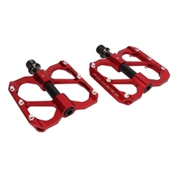 Changor Spares Changor Flat Platform Pedals, Sealed Three Bearings Strong Steel Shaft Mountain Bike Pedals for Replacement(Red)