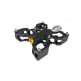 ChengBeautiful Mountain Bike Pedal ChengBeautiful Bicycle pedal Mountain Bike Pedal 1 Pair Of Aluminum Alloy Non-slip Durable Pedal Surface For Road 6 Colors (Color : Black)