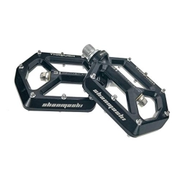 ChengBeautiful Spares ChengBeautiful Bicycle pedal Mountain Bike Pedal 1 Pair Of Aluminum Alloy Non-slip Durable Pedal Surface Road 6 Colors (Color : Black)