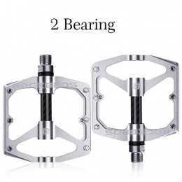 CHENGTAO Spares CHENGTAO 4 Bearings Bicycle Pedal Anti-slip Ultralight CNC MTB Mountain Bike Pedal Sealed Bearing Pedals Bicycle Accessories (Color : Silver 2)