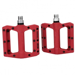 CHENGTAO Mountain Bike Pedal CHENGTAO Bicycle Pedals Nylon Fiber Ultra-light Mountain Bike Pedal 4 Colors Big Foot Road Bike Bearing Pedals Cycling Parts (Color : RED)
