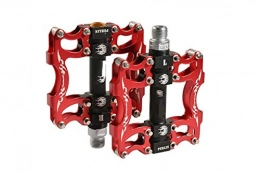 CHENGTAO Mountain Bike Pedal CHENGTAO Mountain Bike Bicycle Pedal MTB Road Bike Ultralight Pedals Aluminum Alloy Axle 9 / 16" Cycling Seald Bearing BMX Pedal (Color : Red C)