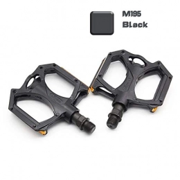 CHENGTAO Spares CHENGTAO Pedal M195 Aluminum Alloy MTB Bike Pedals 2DU Bearing Ultralight Pedal Mountain Bicycle Parts With Reflector (Color : Black)