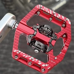 chenqian 2Pcs Mountain Bike Pedals, Double-sided Lock Pedal Aluminum Alloy Dual-purpose Pedal With Skid-proof Design For Road, Mountain, And Hiking Bicycles - 4.41x4.69 In