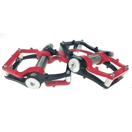 ChenYongPing Spares ChenYongPing Non-Slip Bike Pedal- Mountain Bike Pedals 1 Pair Aluminum Alloy Antiskid Durable Bike Pedals Surface For Road BMX MTB Bike 5 Colors (SMS-181) (Color : Black red)