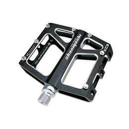 ChenYongPing Mountain Bike Pedal ChenYongPing Non-Slip Bike Pedal- Mountain Bike Pedals 1 Pair Aluminum Alloy Antiskid Durable Bike Pedals Surface For Road BMX MTB Bike 6 Colors (KC3) (Color : Black)