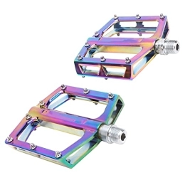 CHICIRIS Mountain Bike Pedal CHICIRIS Mountain Bike Pedals, 1 Pair 3 Bearing Bicycle Pedals Aluminum Alloy Electroplated Colorful Pedals for Mountain Bikes