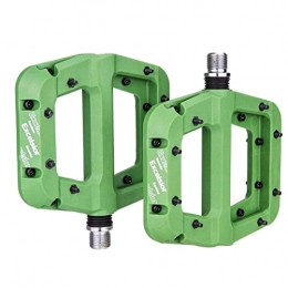 Chtom Mountain Bike Pedal Chtom Mountain Bike Pedals Nylon Fiber Bearing Lightweight Mountain Road Bicycle Platform Pedals Bicycle Flat Pedals Non-slip Bicycle Platform Pedals for Bike Rosy 1 Pair (Color : Green)