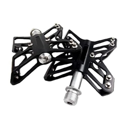 Chtom Spares Chtom Mountain Bike Pedals Road Bicycle Flat Aluminum Alloy CNC Machined Anti-Skid Pins Accessories 2PCS (Color : Black)