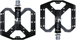 CHYOOO Mountain Bike Pedal CHYOOO Bike Pedals 9 / 16" Cycling Wide Platform Flat Pedals for Road Bike 3 Bearings Non-Slip Waterproof Dustproof, Total 18 pins per pedal side offer you plenty of grip and stability(Noir)