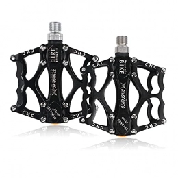 CJHZQYY Mountain Bike Pedal CJHZQYY Bicycle Pedal, Ultralight CNC Aluminum MTB pedals Mountain Bike Pedal Anti-slip Bearing Pedal Bicycle Accessories with Metal Texture 9 / 16, Widened Design, Double-sided Screws, Not slippery