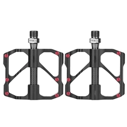 CJSTORE Mountain Bike Pedal CJSTORE MTB Road Mountain Bike Pedals Bicycle Pedals, 3 Sealed Lightweight Non-Slip Bearings Carbon Fiber Axle Tube Aluminum Alloy Surface with Removable Anti-Skid Nails, Black Pair (Size : B)