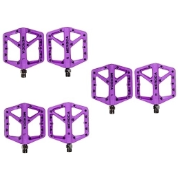 Clispeed Mountain Bike Pedal CLISPEED 3 Pairs Bicycle Pedal Bearing Treadle Bike Pedals Mountain Bike Adult Bike Treadle Bike Accessories for Kids Mountain Road Pedal Purple Bicycle Car Universal Steel Shaft Travel