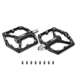  Mountain Bike Pedal CNC Bicycle Pedals, MTB Pedals, Aluminium Bicycle Pedals, Mountain Bike 9 / 16 Inch, Mountain Bike Pedals with 3 Sealed Bearings for E-Bike, Mountain Bike, BMX, Trekking, Road Bike Pedals, Black