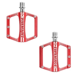 COCKE Spares COCKE Mountain Bike Pedals MTB Pedals Bicycle Flat Pedals Aluminum 9 / 16" Sealed Bearing Lightweight Platform for Road Mountain BMX MTB Bike, Red