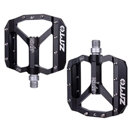 Colcolo Spares Colcolo MTB Road Bike Pedals Sealed Bearing Non-Slip Ultralight Aluminum Alloy 12mm Axle Bicycle Flat Platform Pedal Cycling Accessories, Black