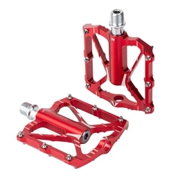 COSCANA Mountain Bike Pedal COSCANA Mountain Bike Pedals Lightweight MTB Pedals Bicycle Flat Pedals Aluminum 9 / 16" Sealed Bearing For Road Mountain MTB BikeRed