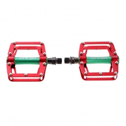 COUYY Mountain Bike Pedal COUYY Bicycle pedal 1 Pair Bicycle Mountain Road Bike Bearing Flat Platform Pedals, red green