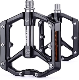 CXWXC Spares CXWXC Bicycle pedals with reflectors and 3 sealed layers, aluminium alloy, wide platform pedals, bicycle, 9 / 16 inches, lightweight, non-slip for mountain bike, road bike, city bike