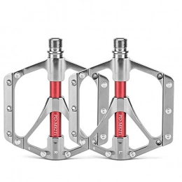 Sarahjers-Sport Spares Cycling Bike Pedals Pedals MTB Bike Platform Pedals, 9 / 16" Wide Plus Aluminium Alloy Flat Cycling Pedals 3 Sealed Bearing Axle For Mountain BMX Road Bikes Biking Accessories ( Color : Silver )