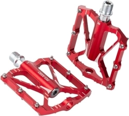 ITISIR Spares cycling pedals, cleat, CNC Aluminum Alloy Platform Pedals Anti-Skit With Cleats 3 Sealed Bearings For Folding Road Mountain Bike BMX MTB Cycling 9 / 16" Pedals (Color : Red) (Color : Rood)