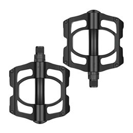 CONROS Spares cycling pedals, road bikepedals, Alloy Platform 3 Sealed Bearings Anti-Skit Pedals With Cleats 9 / 16" For Folding Road Mountain Bike BMX Cycling (Color : Black)