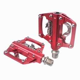 CONROS Spares cycling pedals, road bikepedals, Bike Flat Pedals SPD Cleats Pedals Dual-purpose Pedal Aluminum Alloy 9 / 16u201dThread For Bicycle MTB BMX Mountain Bike Cycling Clipless Pedals (Color : Rood)