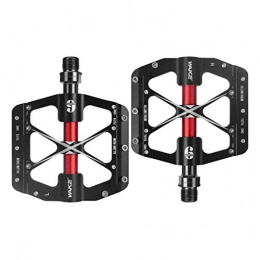 CYSKY Spares CYSKY Bicycle Platform Pedals MTB Pedals Mountain Bike Pedals 3 Bearing Aluminum CNC Cycling Platform Pedals for Most Cycling BMX MTB Road Bicycle 9 / 16" Spindle Pedals Lightweight(black)