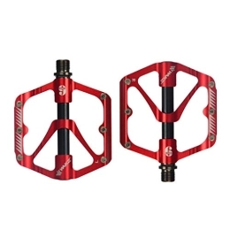 CYSKY Bicycle Platform Pedals MTB Pedals Mountain Bike Pedals 3 Bearing Aluminum CNC Cycling Platform Pedals for Most Cycling BMX MTB Road Bicycle 9/16" Spindle Pedals Lightweight(Red)