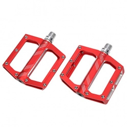 DAUERHAFT Mountain Bike Pedal DAUERHAFT Mountain Bike Pedals, Aluminum Alloy Bearings Pedal, Durable Road Cycling Flat Pedal, for Road Bicycles, Mountain Bicycles(red)