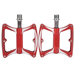 DAUERHAFT Wear Resistance With Anti-Skid Spikes Aluminum Alloy 1 Pair Bike Pedals,for Mountain Bike(red)