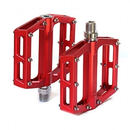 Dcolor Spares Dcolor 1 Pair Bike Pedals, Mountain Bicycle Pedals Platform Aluminum Alloy, Bicycle Pedals for BMX and Folding Bike, Red
